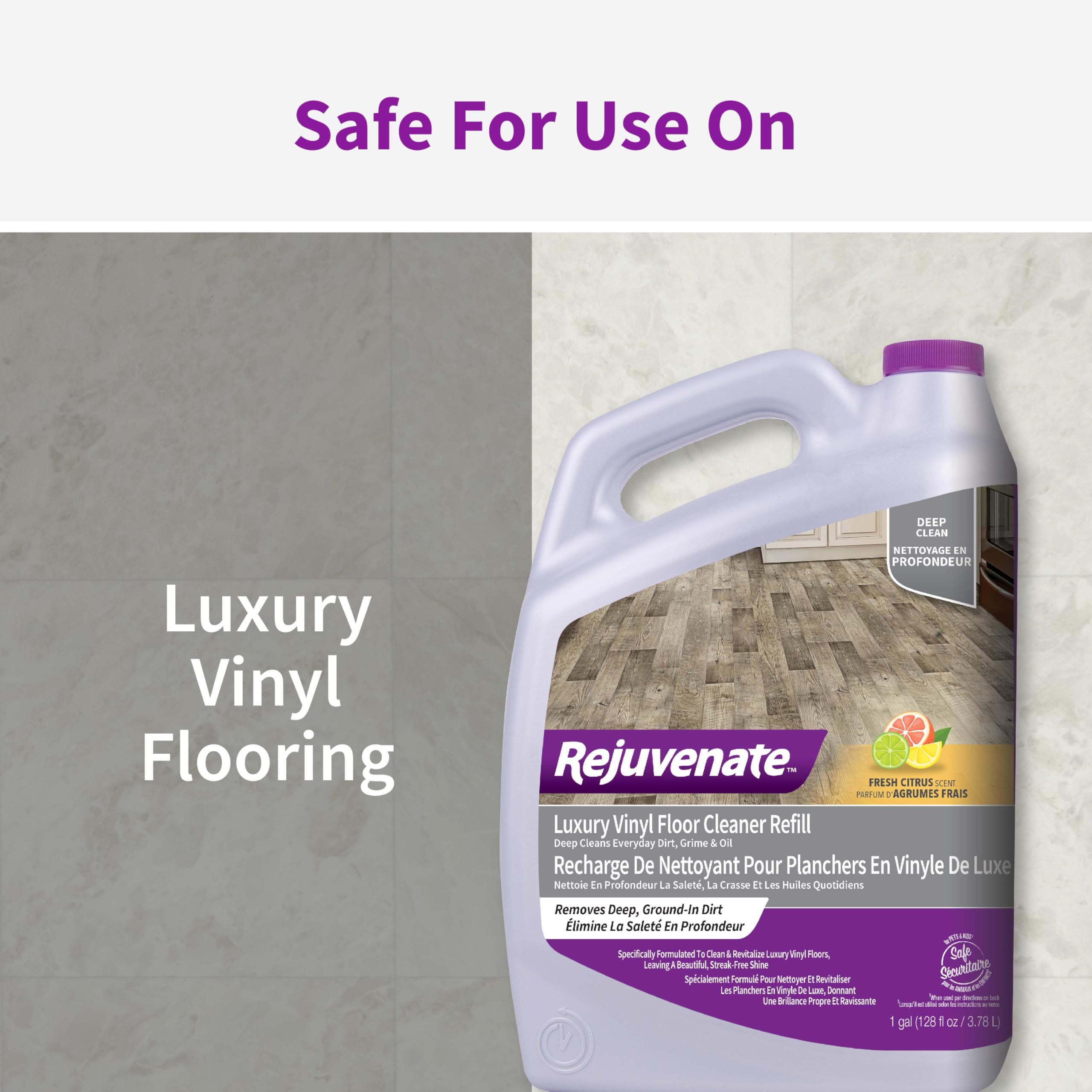 Amazon.com: Rejuvenate Luxury Vinyl Floor Cleaner Refill, 1 Gallon